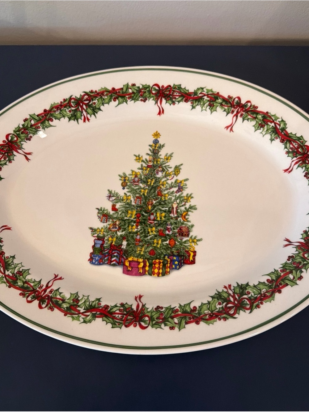 Christopher Radko Holiday Celebrations 14" Oval Serving Platter Traditions
